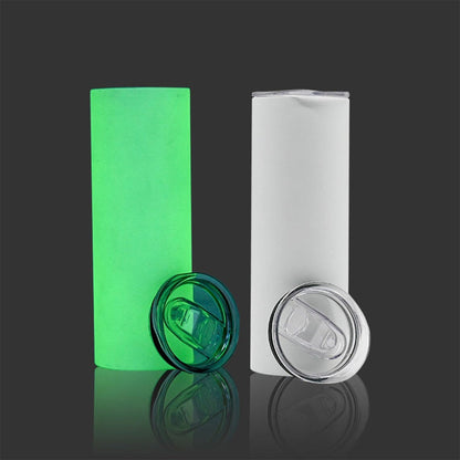 Glow In The Dark Skull Roses - Personalized Skull Glow Skinny Tumbler
