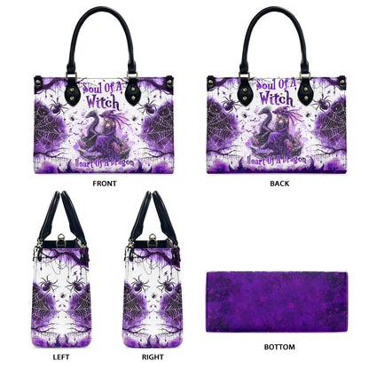 Soul Of A Witch Heart Of A Dragon - Personalized Witch Leather Handbag