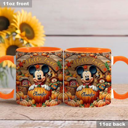 Hello Fall - Personalized Mouse Accent Mug