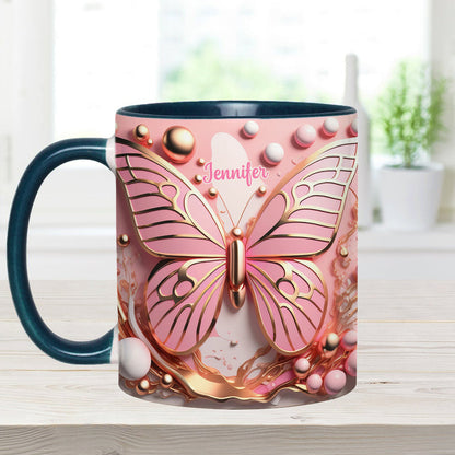 Love Butterfly - Personalized Butterfly Accent Mug