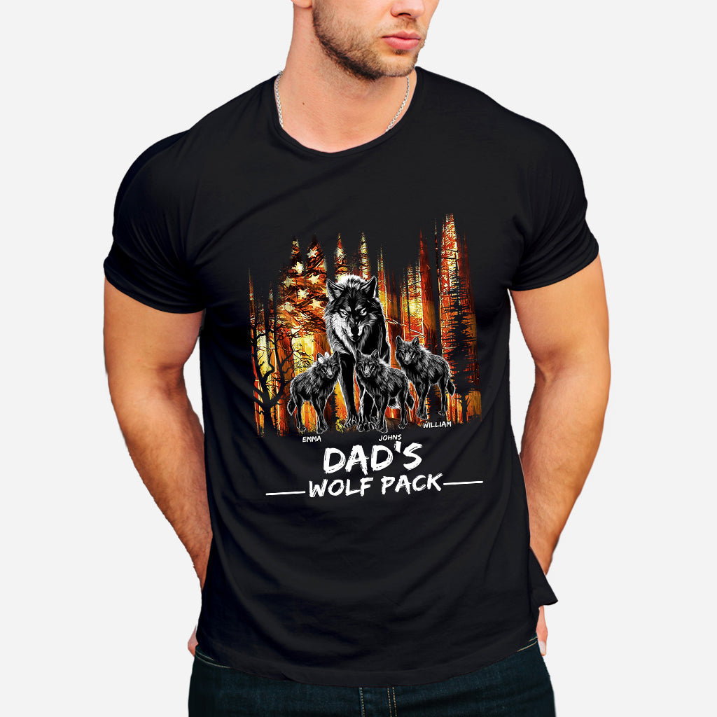 Dad's Wolf Pack - Personalized Father T-shirt And Hoodie