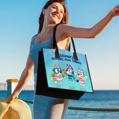 Boring Pool Things - Personalized Canvas Tote Bag