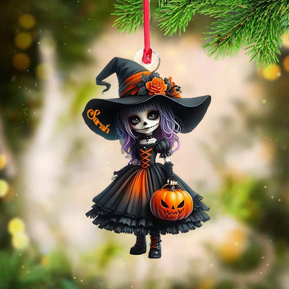 Little Witch - Personalized Witch Custom Shaped Ornament