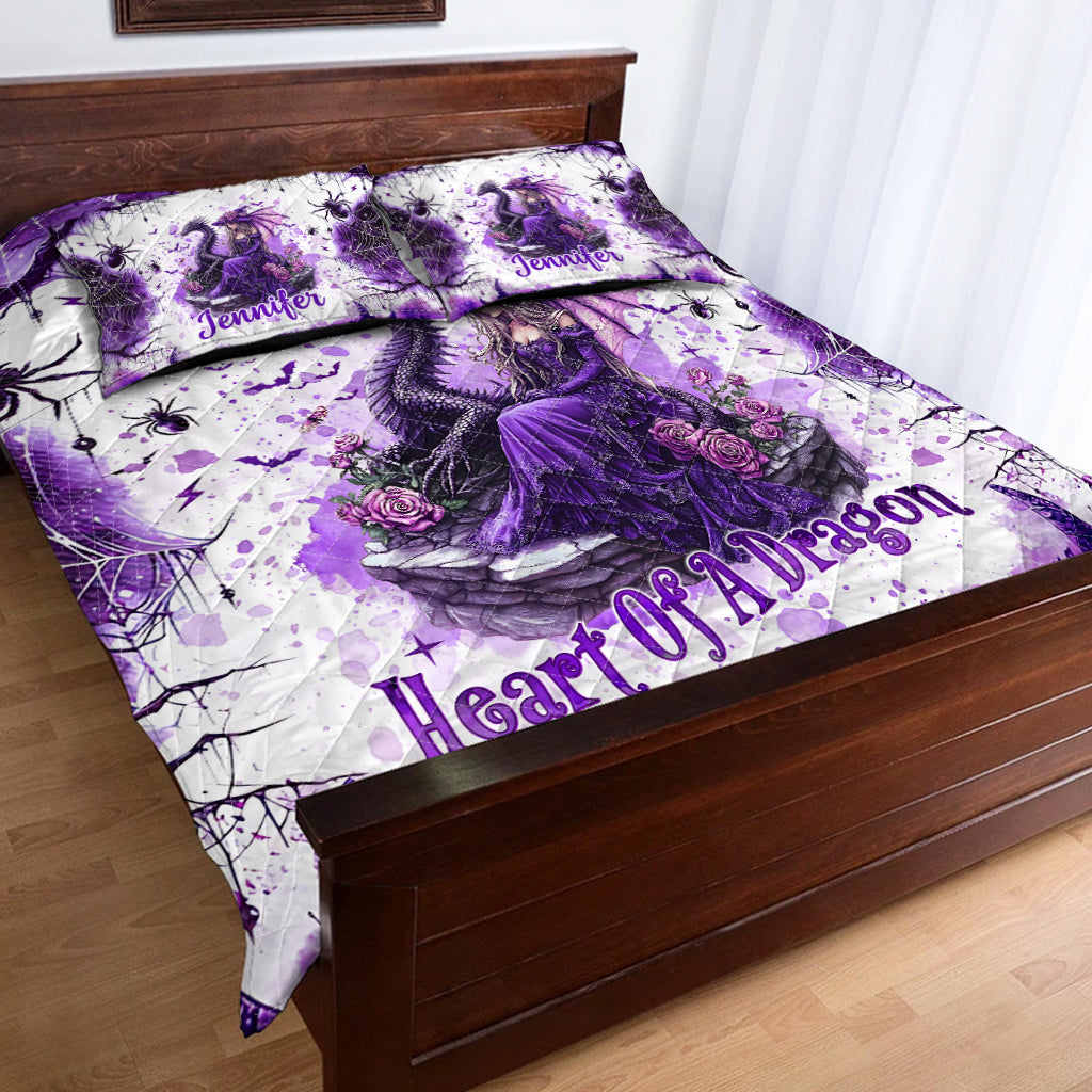 Soul Of A Witch Heart Of A Dragon - Personalized Witch Quilt Set