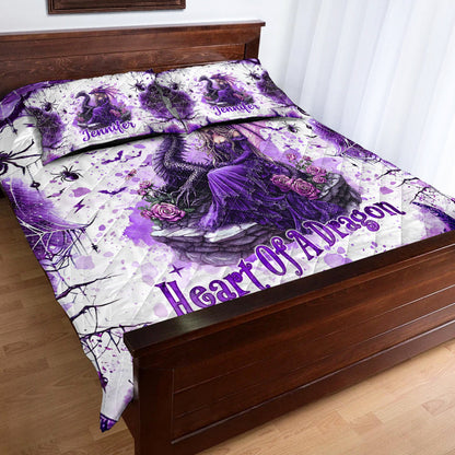 Soul Of A Witch Heart Of A Dragon - Personalized Witch Quilt Set