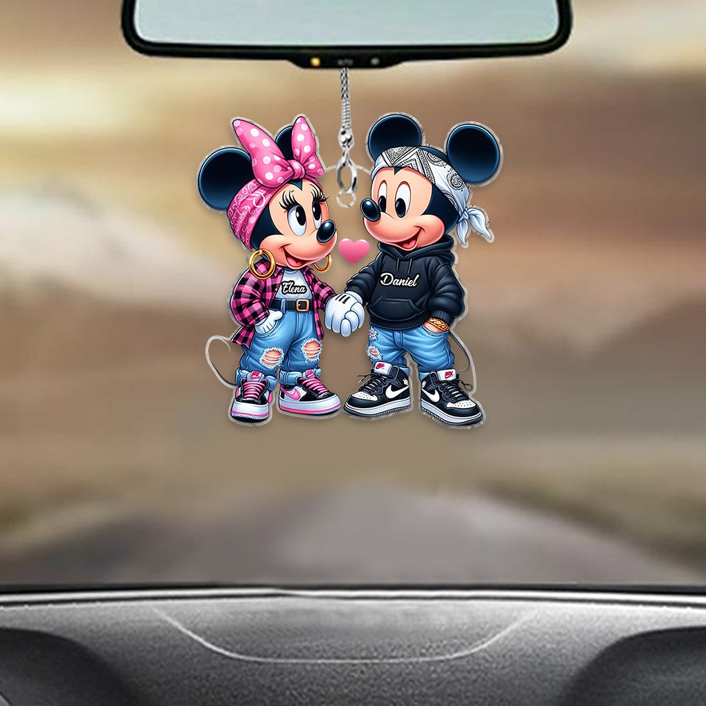 Mouse Couple - Personalized Mouse Transparent Car Ornament