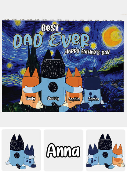 Best Dad Ever - Personalized Father One-sided Horizontal Rectangle Building Brick Blocks