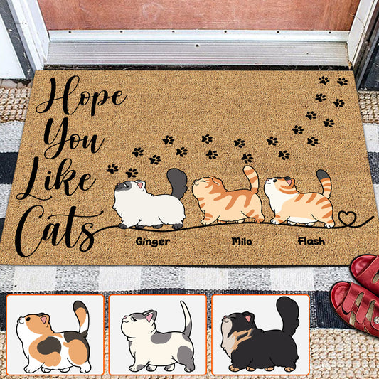 Hope You Like Cats - Personalized Cat Doormat