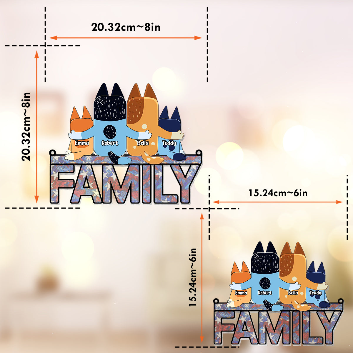 Our Family - Personalized Window Hanging Suncatcher Ornament