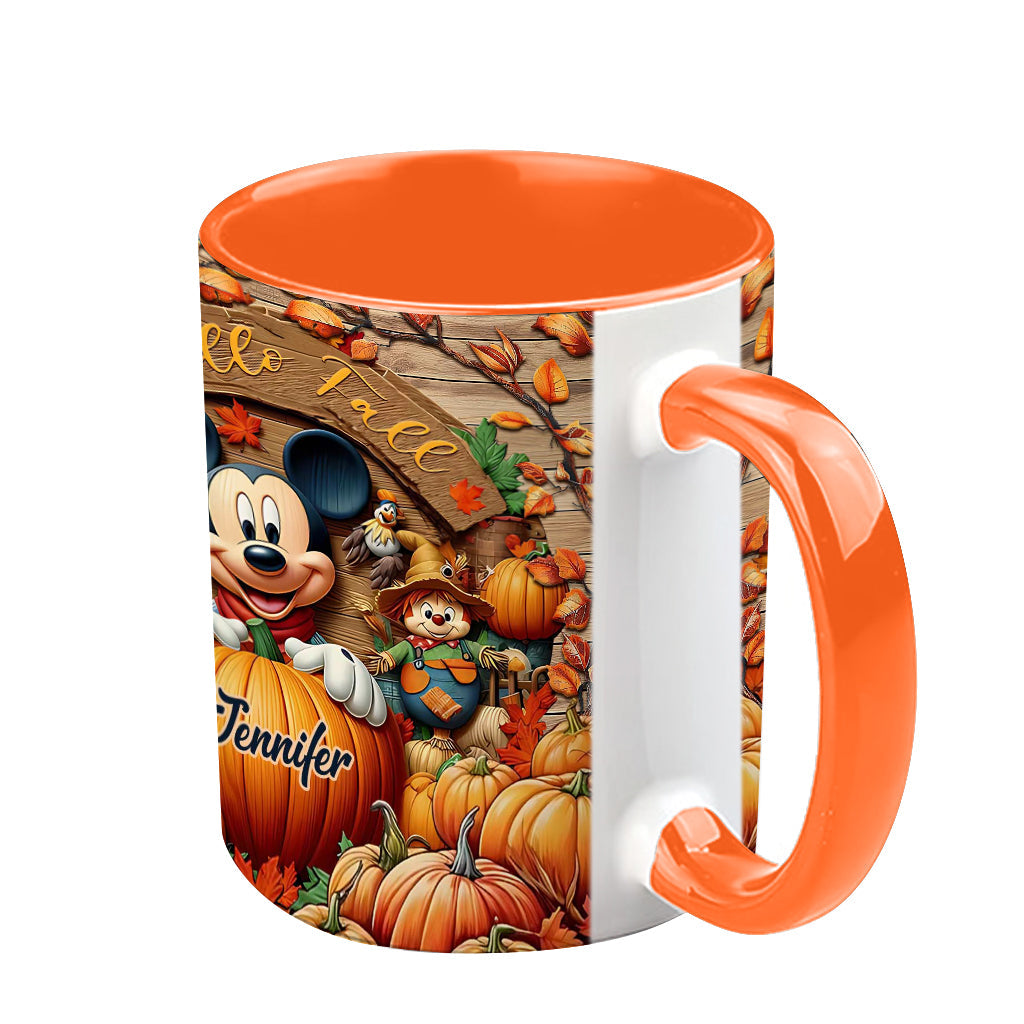 Hello Fall - Personalized Mouse Accent Mug