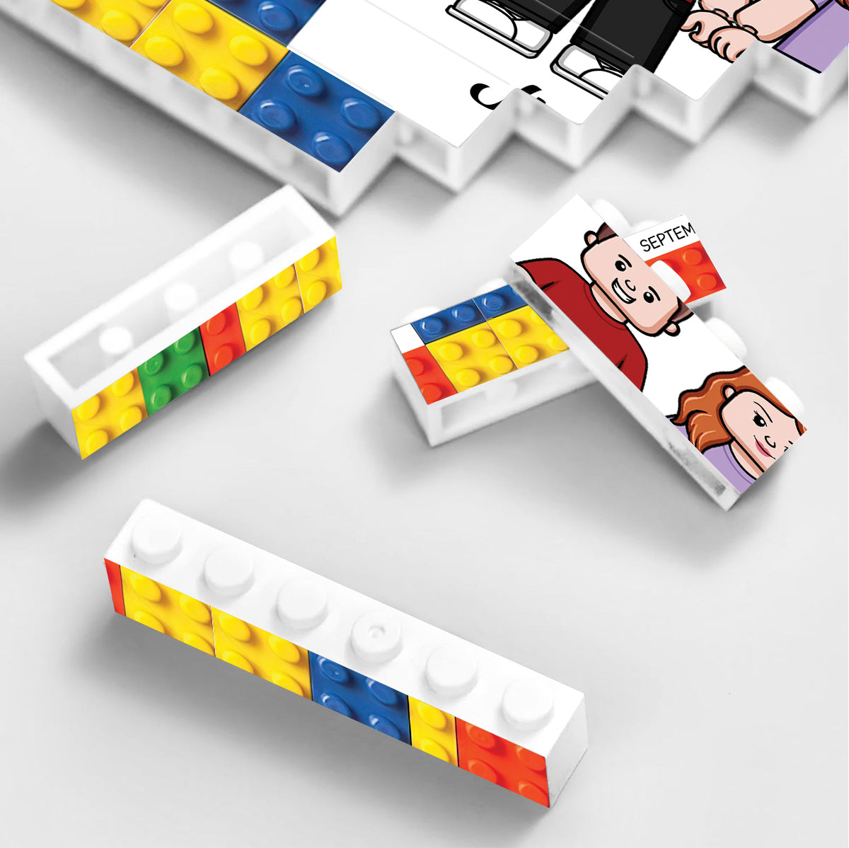 Building A Life Together - Personalized Couple Vertical Rectangle Building Brick Blocks Printed On Both Sides