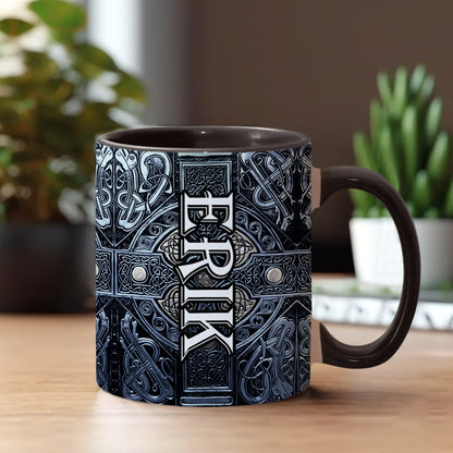 Proud Viking Dad Grandfather - Personalized Viking Accent Mug
