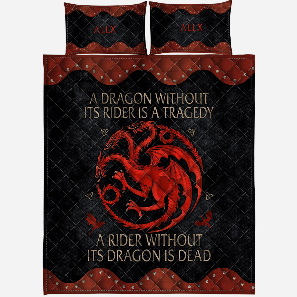 Dragon Rider - Personalized Thrones Game Quilt Set