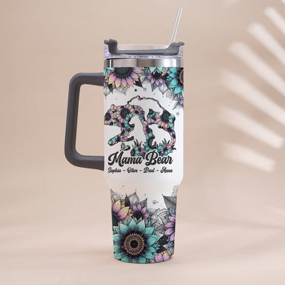 Mama Bear - Personalized Mother Tumbler With Handle