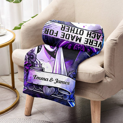 The Green Monster And Bride, We Were Made For Each Other - Personalized Couple Blanket
