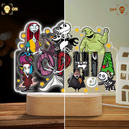 The Nightmare - Personalized Nightmare Shaped Plaque Light Base