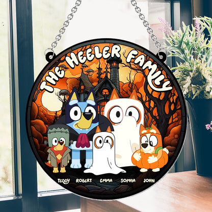Happy Halloween - Personalized Window Hanging Suncatcher Ornament
