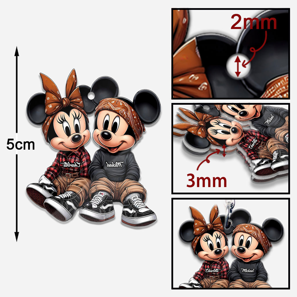 Chicano Mouse Couple - Personalized Mouse Keychain