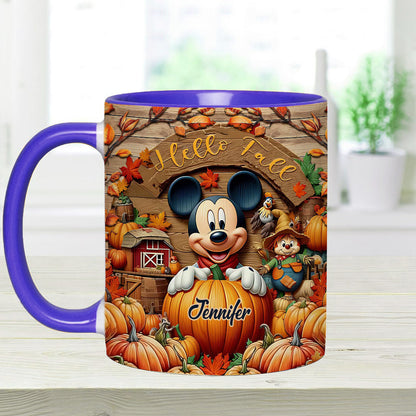 Hello Fall - Personalized Mouse Accent Mug