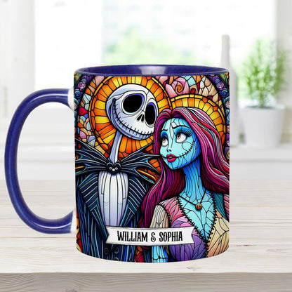 Jack And Sally - Personalized Nightmare Accent Mug