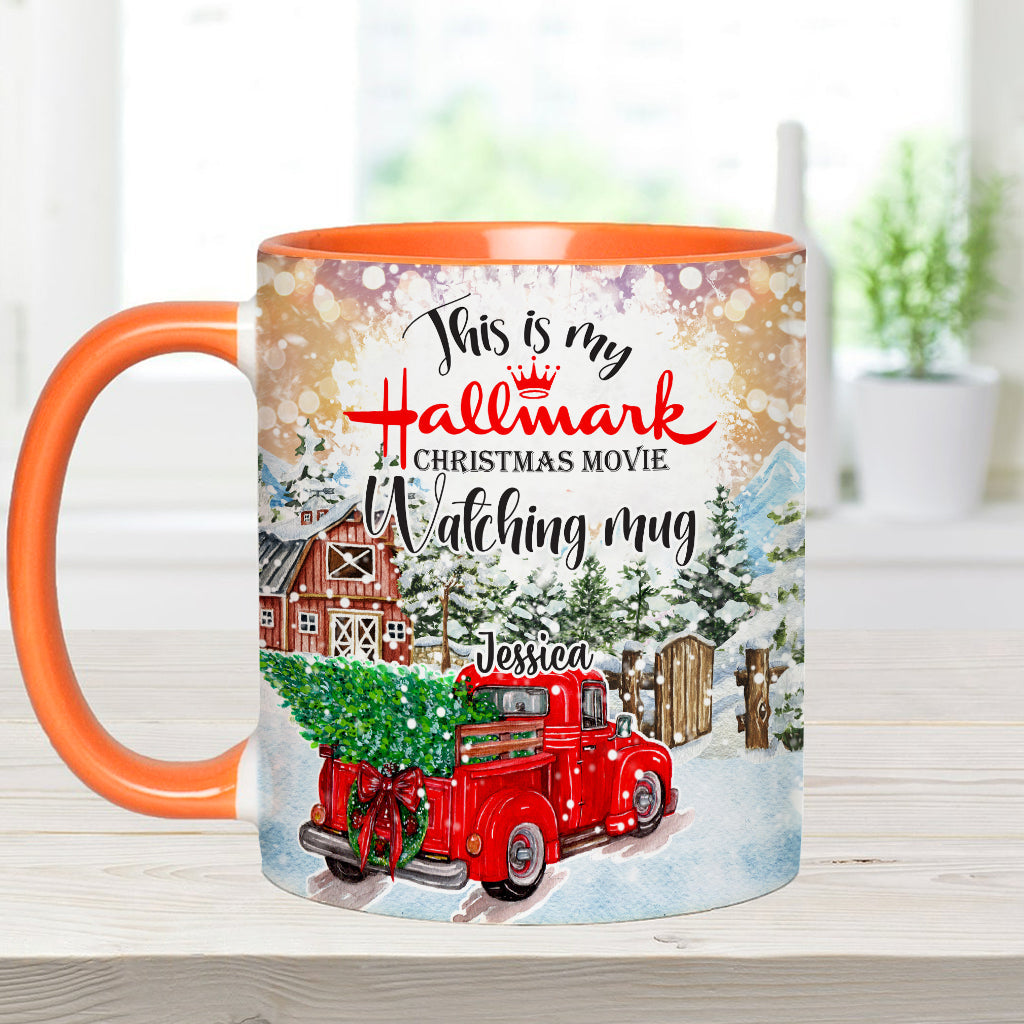 Christmas Movie Watching Mug - Personalized Accent Mug
