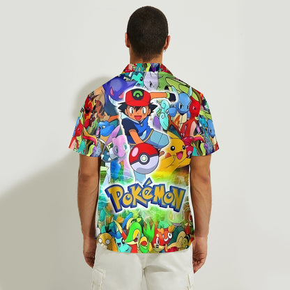 Poke Cartoon - Personalized Monster Trainer Hawaiian Shirt