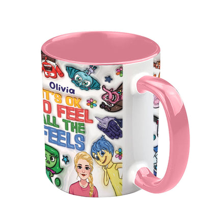 It's Ok To Feel All The Feels - Personalized Accent Mug