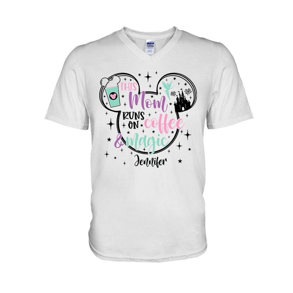 This Mom Runs On Coffee And Magic - Personalized Mouse T-shirt And Hoodie