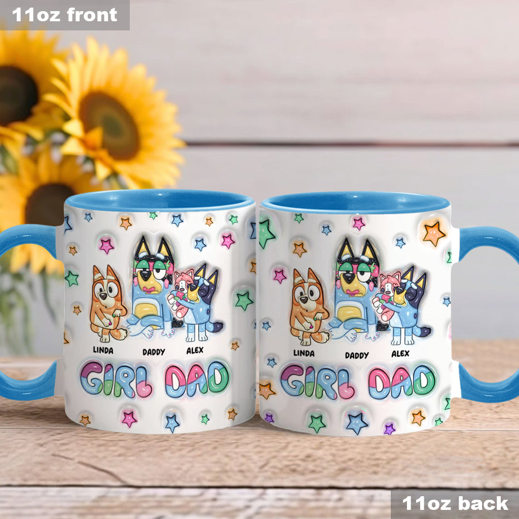 Girl Dad - Personalized Father Accent Mug