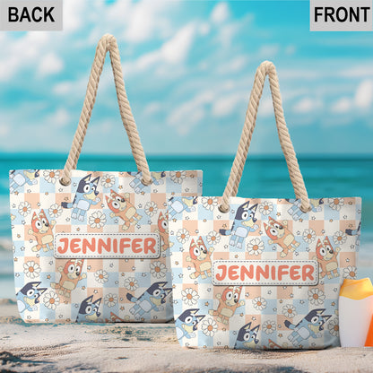 Floral Summer Pattern - Personalized Beach Bag