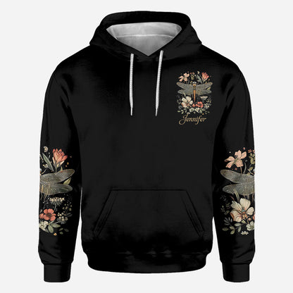 Dragonfly & Flowers - Personalized Dragonfly All Over Shirt