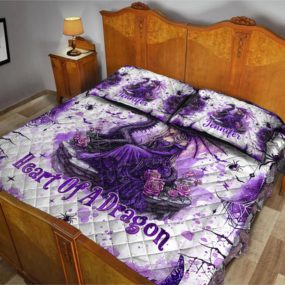 Soul Of A Witch Heart Of A Dragon - Personalized Witch Quilt Set