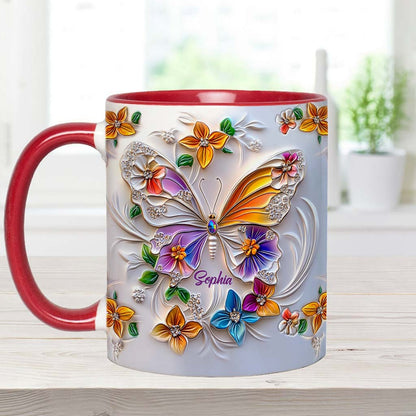 Stunning Butterfly - Personalized Butterfly Accent Mug