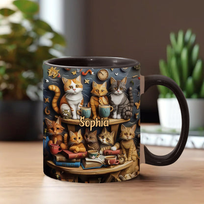 Just Love Cats Vintage Style - Personalized Cat Accent Mug