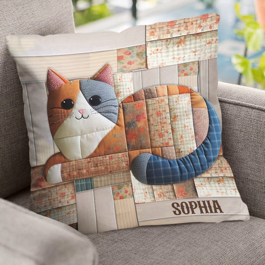 Cute Cat - Personalized Cat Throw Pillow