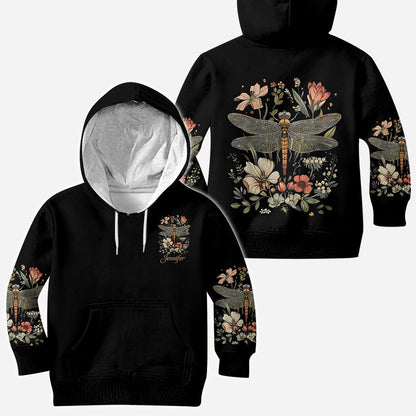 Dragonfly & Flowers - Personalized Dragonfly All Over Shirt