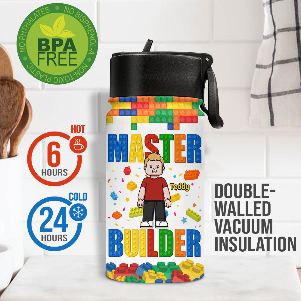 Master Builder - Personalized Kid Kids Water Bottle