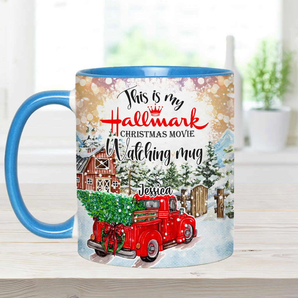 Christmas Movie Watching Mug - Personalized Accent Mug