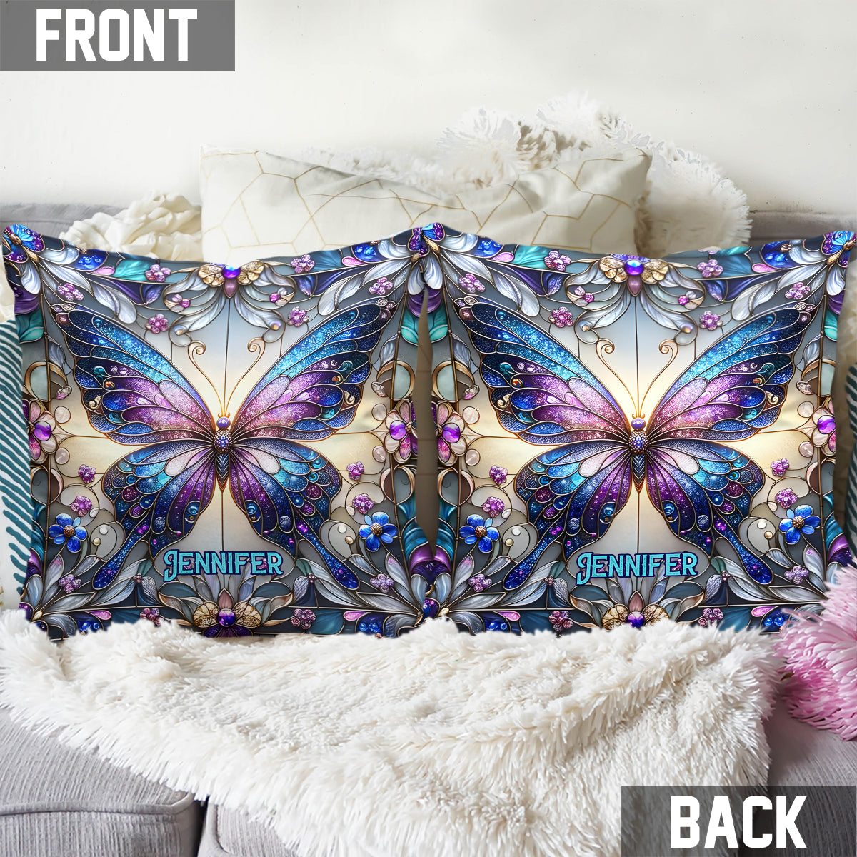 Love Butterflies - Personalized Butterfly Throw Pillow