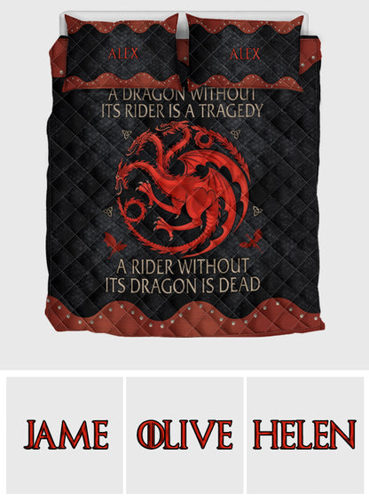 Dragon Rider - Personalized Thrones Game Quilt Set
