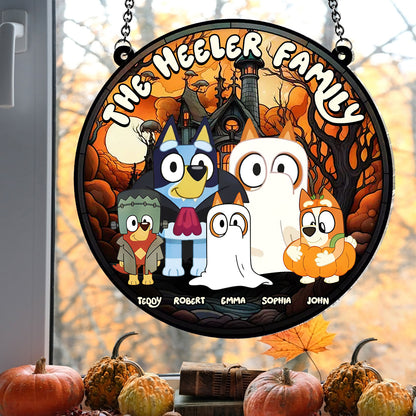 Happy Halloween - Personalized Window Hanging Suncatcher Ornament