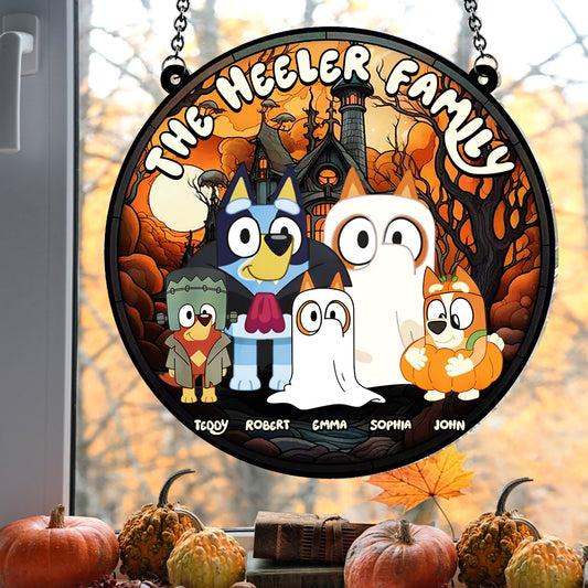 Happy Halloween - Personalized Window Hanging Suncatcher Ornament