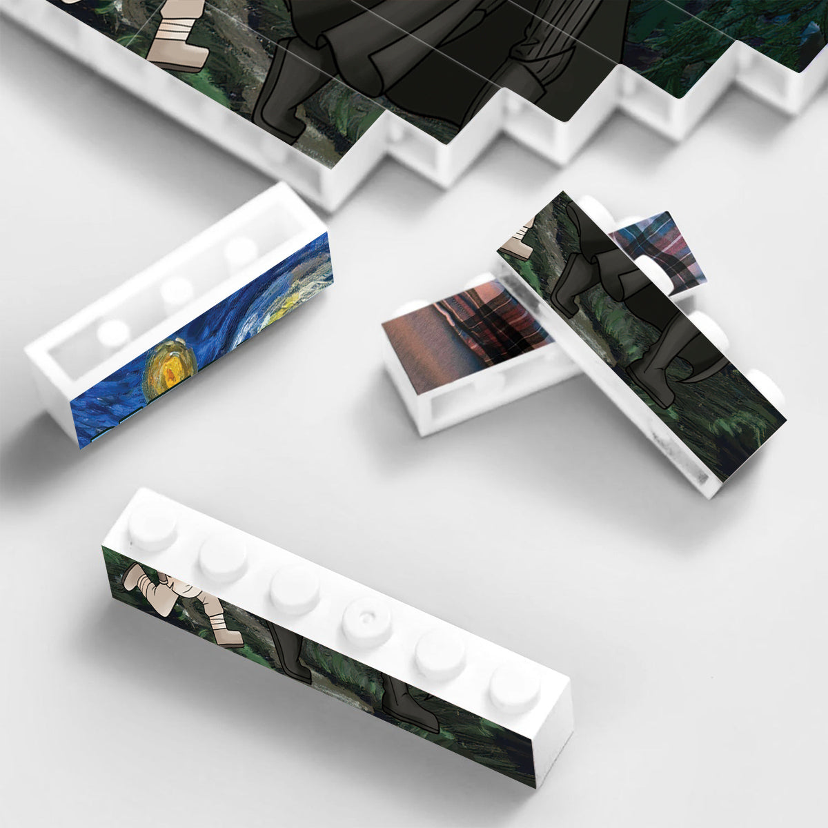 Best Dad In The Galaxy - Personalized The Force One-sided Horizontal Rectangle Building Brick Blocks
