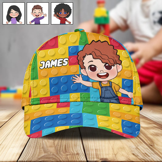 Colorful Puzzle Pieces - Personalized Kid Classic Cap