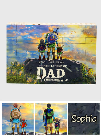 Best Dad Ever - Personalized The Hero's Legend One-sided Horizontal Rectangle Building Brick Blocks