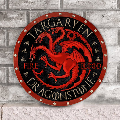 The Song Of Ice And Fire - Personalized Thrones Game Round Wood Sign