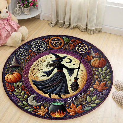 Beautiful Witch - Personalized Witch Round Rug