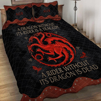 Dragon Rider - Personalized Thrones Game Quilt Set
