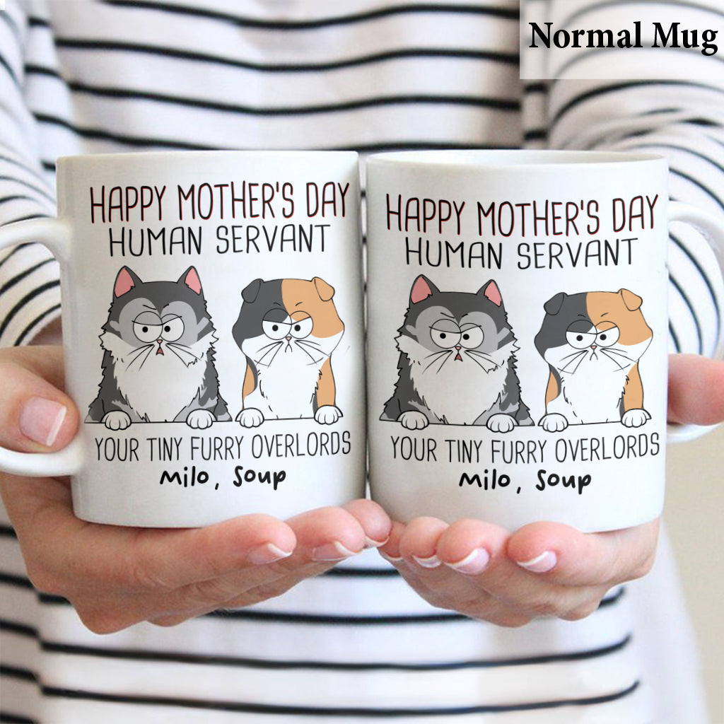 Human Servant Cute Cat Tiny Furry Overlord - Personalized Cat Mug