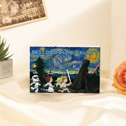 Best Dad In The Galaxy - Personalized The Force One-sided Horizontal Rectangle Building Brick Blocks